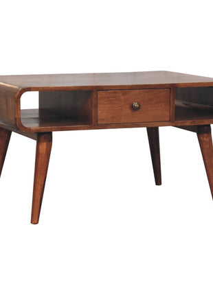 Curved Honey Caramel Coffee Table