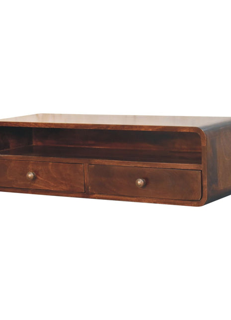 Floating California Walnut Open Console