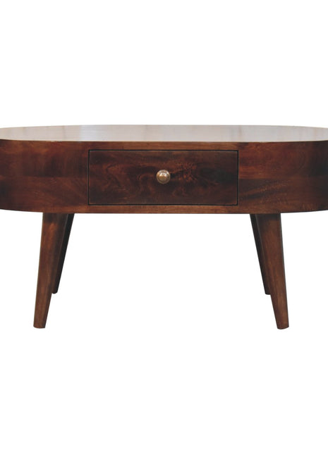 California Walnut Rounded Coffee Table