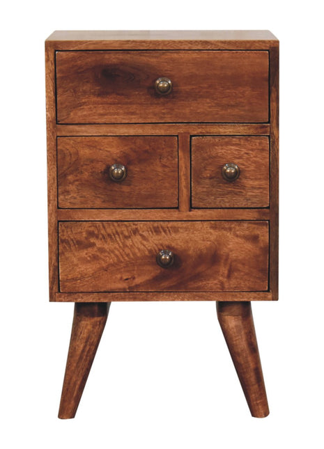 Honey Caramel Nordic Style 4 Drawer Multi Bedside