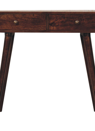 California Walnut Curved Edge Console Table
