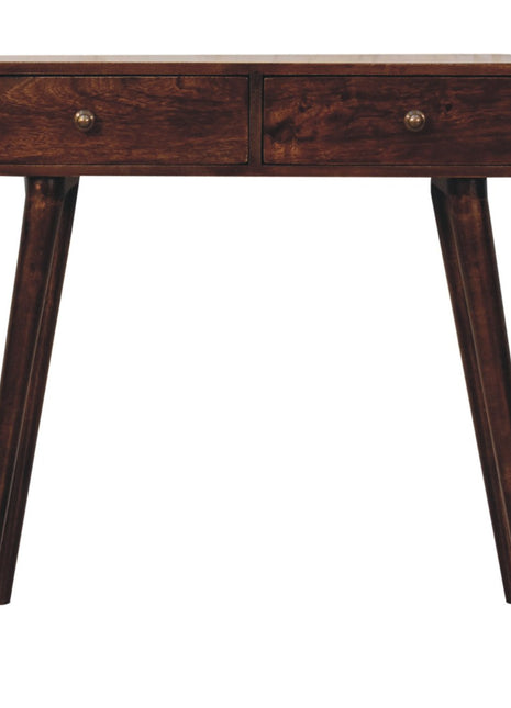 California Walnut Curved Edge Console Table