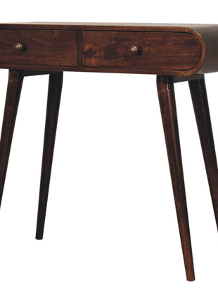 California Walnut Curved Edge Console Table