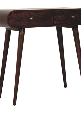California Walnut Curved Edge Console Table