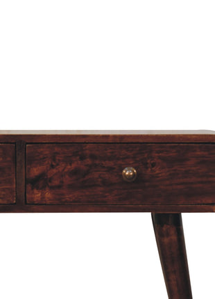 California Walnut Curved Edge Console Table