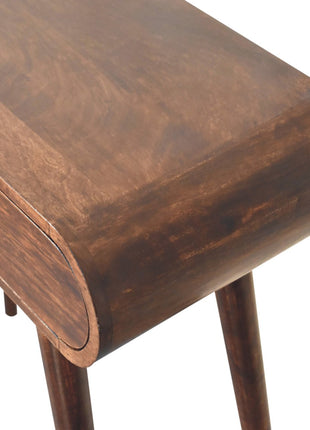 California Walnut Curved Edge Console Table