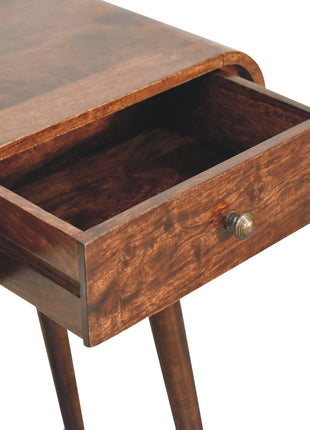 California Walnut Curved Edge Console Table