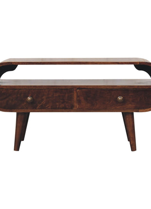 California Walnut Circular TV Stand