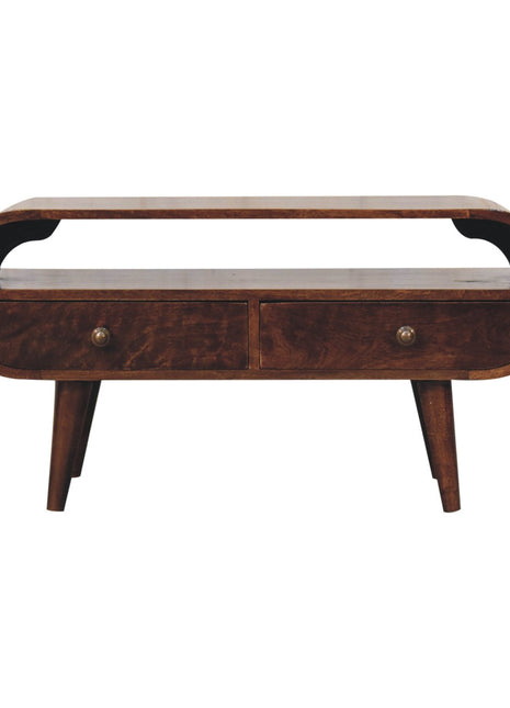 California Walnut Circular TV Stand