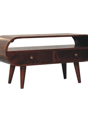 California Walnut Circular TV Stand