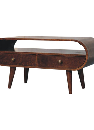California Walnut Circular TV Stand