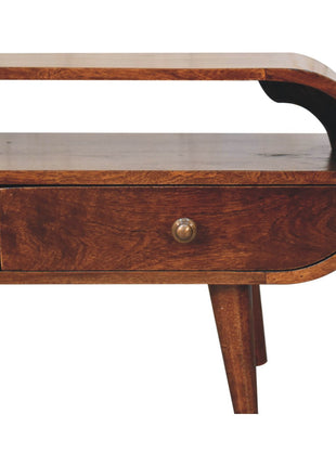 California Walnut Circular TV Stand