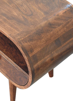 California Walnut Circular TV Stand