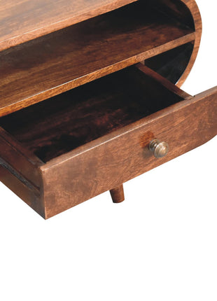 California Walnut Circular TV Stand