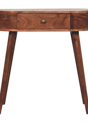 California Walnut Rounded Small Console Table