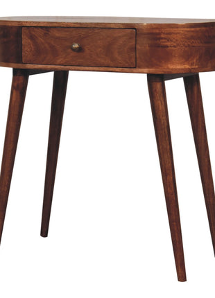 California Walnut Rounded Small Console Table