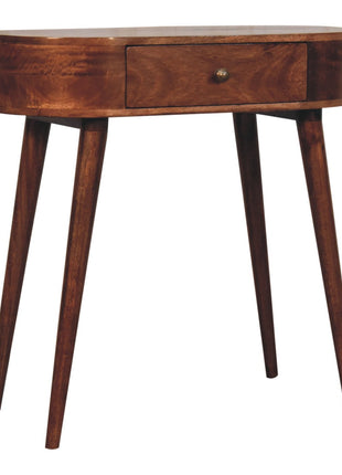 California Walnut Rounded Small Console Table