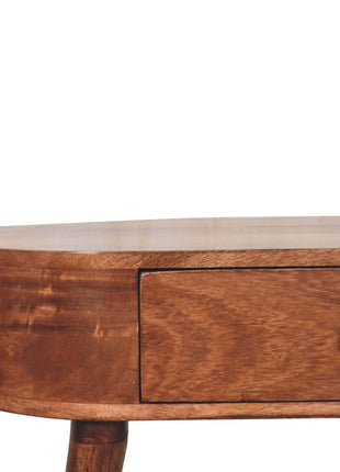 California Walnut Rounded Small Console Table
