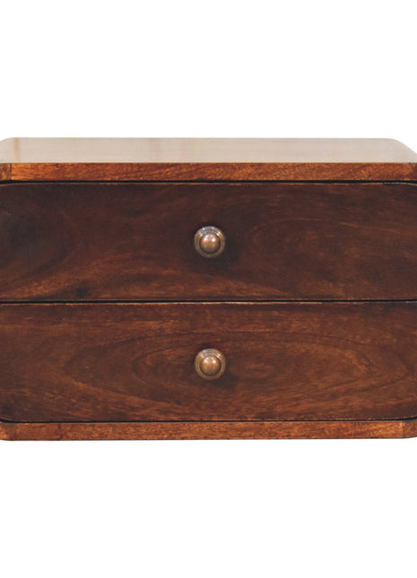 Curved California Walnut Wall Mounted Bedside