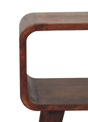 Mini Honey Caramel Curved Open Bedside