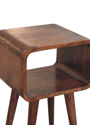 Mini Honey Caramel Curved Open Bedside