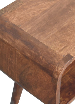 Mini Honey Caramel Curved Open Bedside