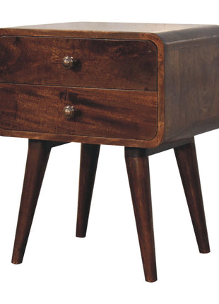 Curved California Walnut Bedside