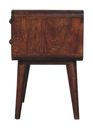 Curved California Walnut Bedside