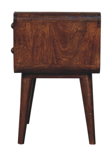Curved California Walnut Bedside