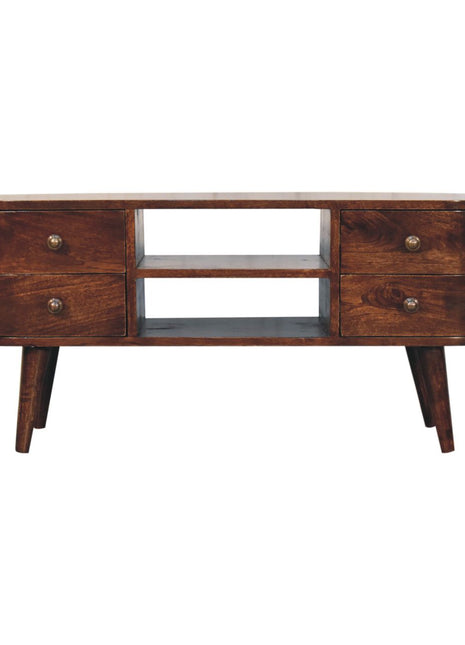California Walnut Rounded Entertainment Unit