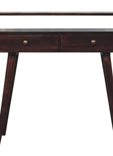 Curved California Walnut Console Table