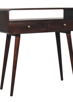 Curved California Walnut Console Table