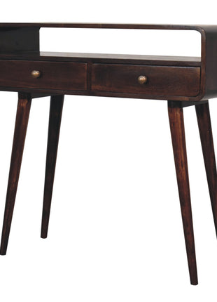 Curved California Walnut Console Table