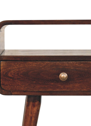 Curved California Walnut Console Table