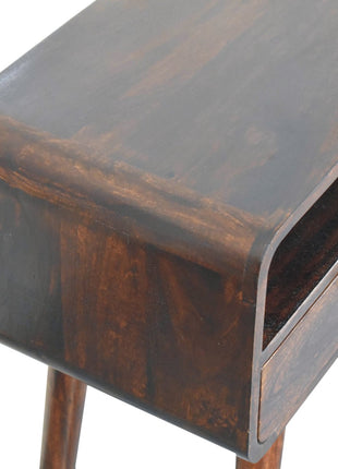Curved California Walnut Console Table