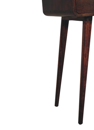Curved California Walnut Console Table