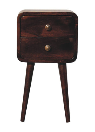 Mini California Walnut Curved Bedside