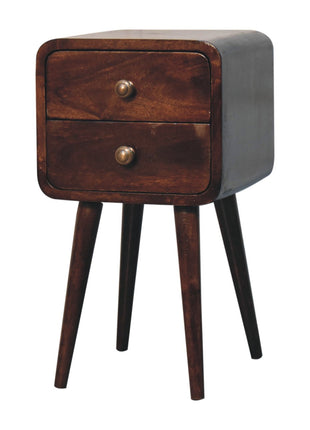 Mini California Walnut Curved Bedside