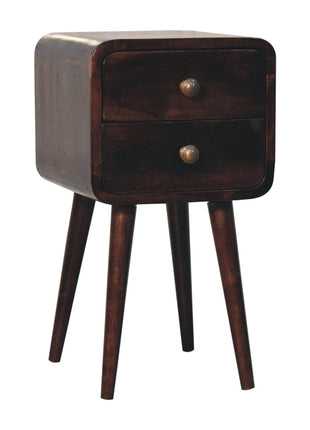 Mini California Walnut Curved Bedside