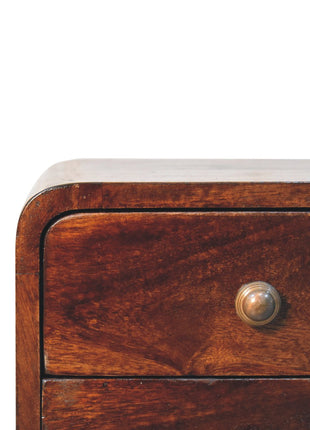Mini California Walnut Curved Bedside