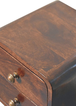 Mini California Walnut Curved Bedside