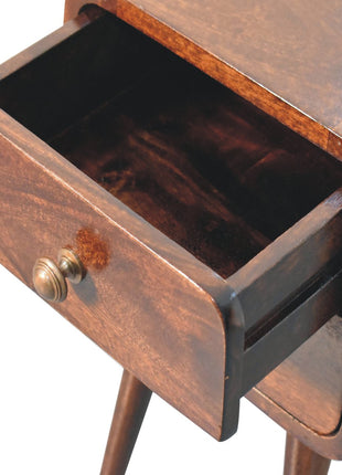 Mini California Walnut Curved Bedside