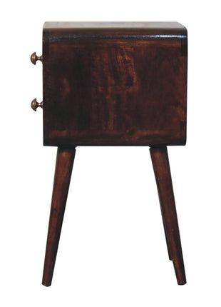 Mini California Walnut Curved Bedside
