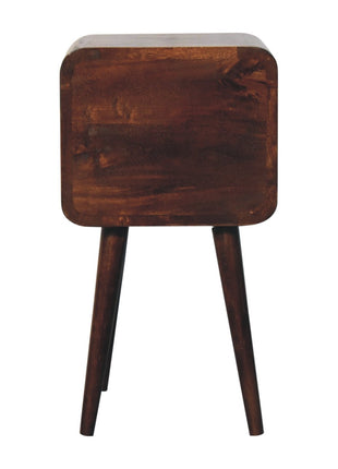 Mini California Walnut Curved Bedside
