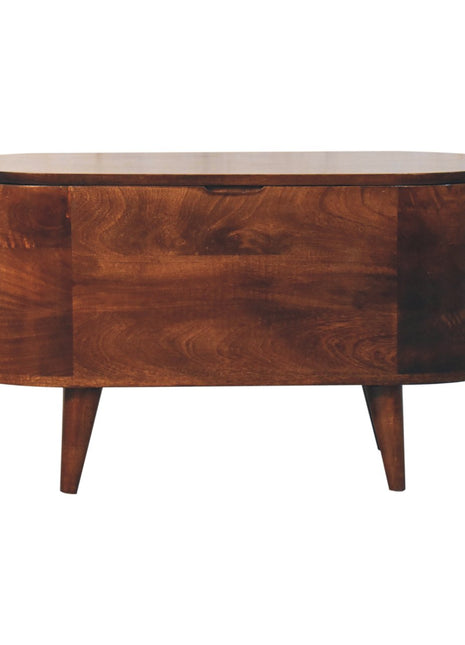 California Walnut Rounded Lid up Blanket Box