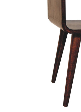 Mini California Walnut Curved Bedside with Lower Slot