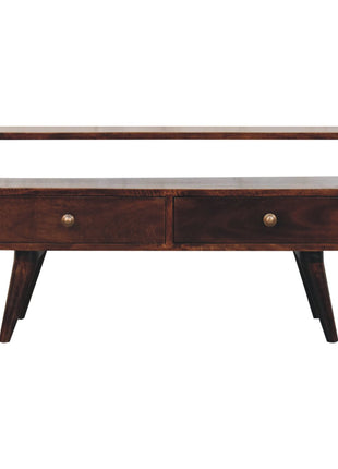 Curved California Walnut Media Unit