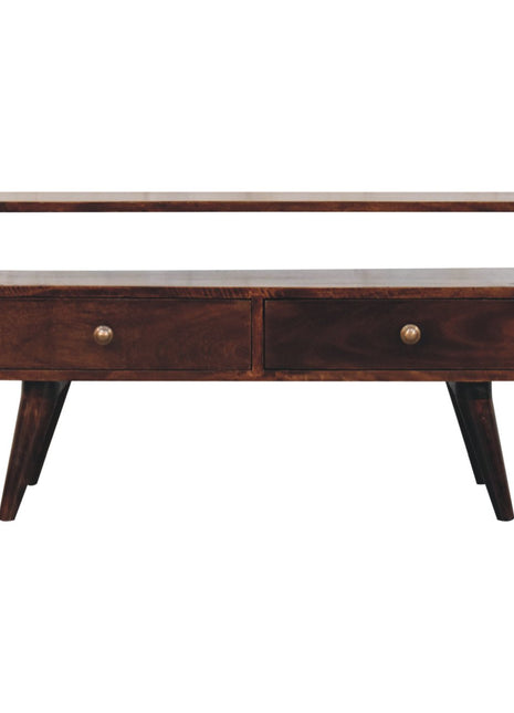 Curved California Walnut Media Unit
