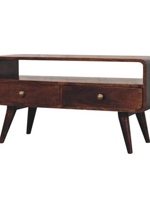 Curved California Walnut Media Unit
