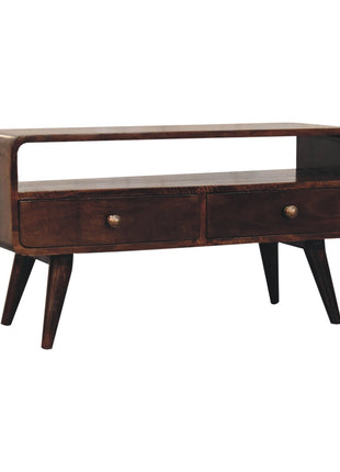 Curved California Walnut Media Unit